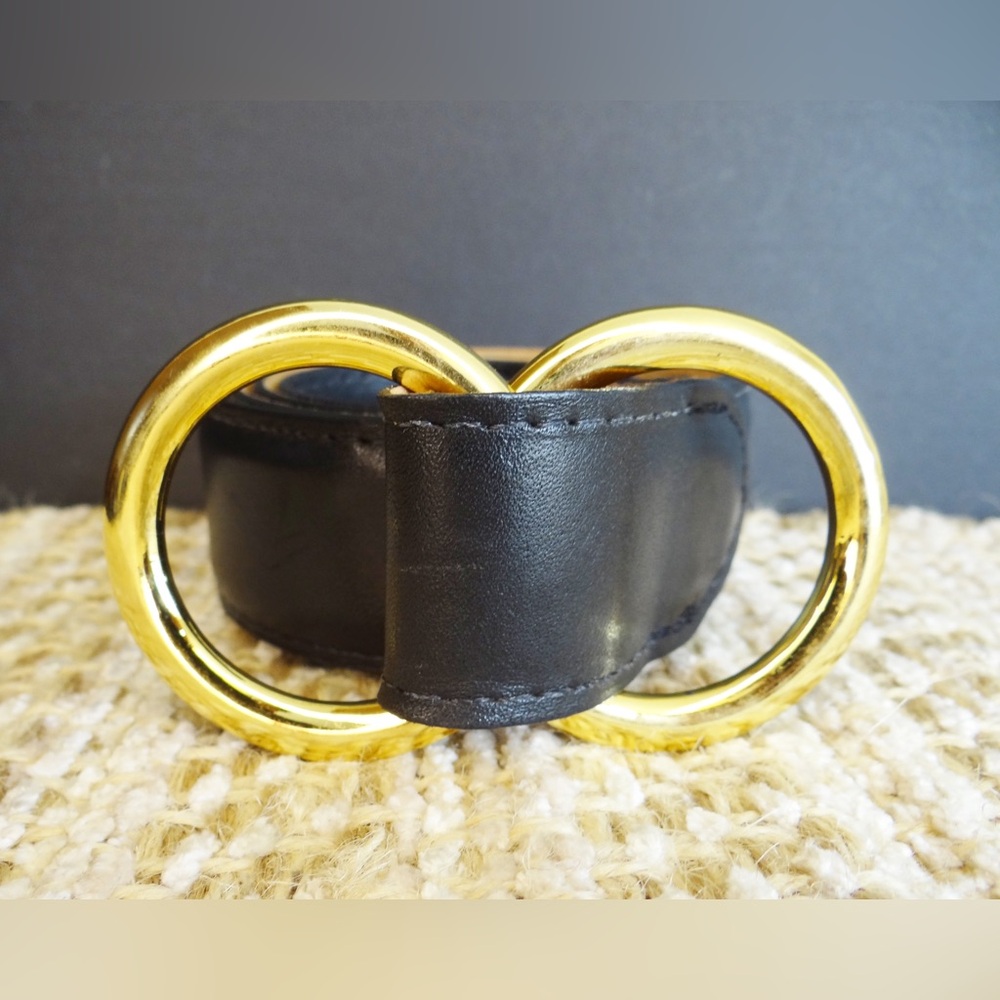 W. Kleinberg Black Belt S/32 USA Made Gold O-Ring Buckle